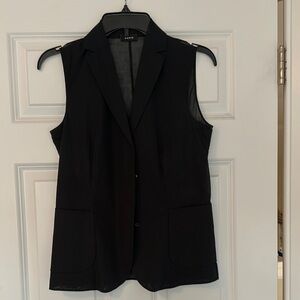 Black Sleeveless Blazer Vest